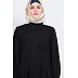 Full neck pleated abaya- Black Full neck pleated abaya- Black